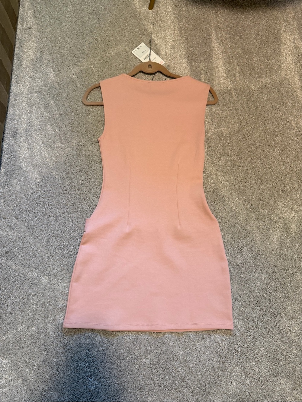 Zara Blush Pink Sleeveless Mini Dress with Belt - Picture 2 of 3